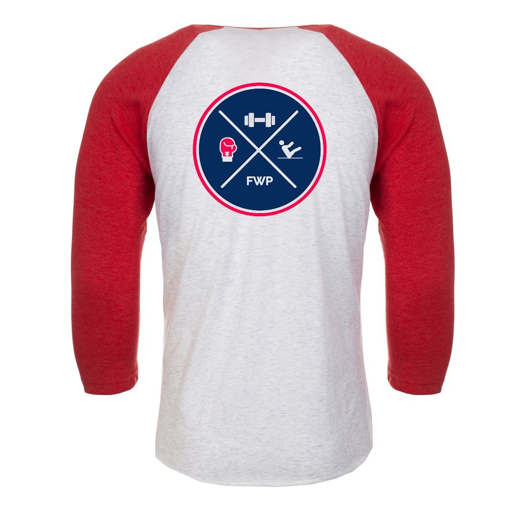 Baseball Top - Fitness With Poppy - Red/White Marl Baseball Top