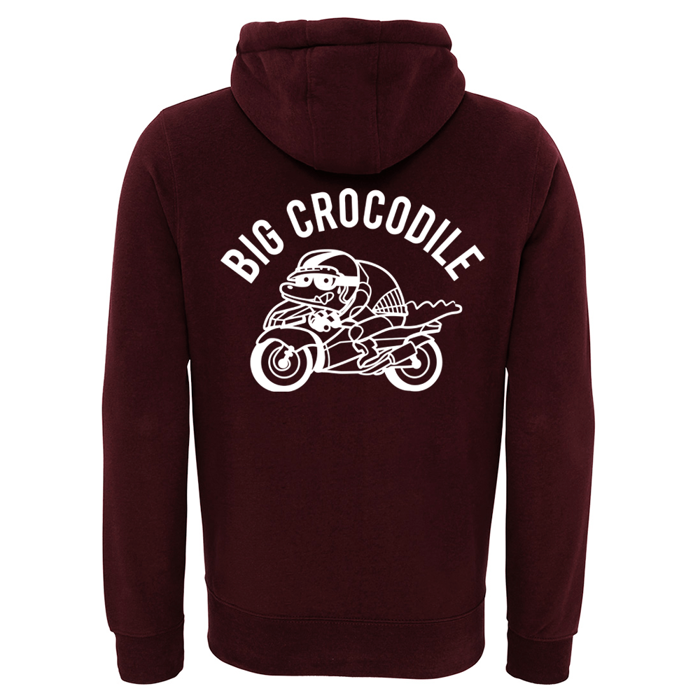 Biker Fleece Lined Zip Up Hoodie - Big Crocodile