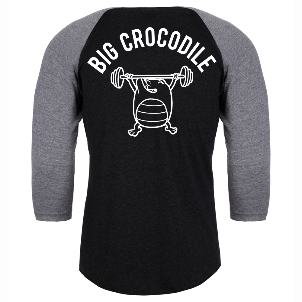 Black/Grey Baseball Top- choose your croc - Big Crocodile