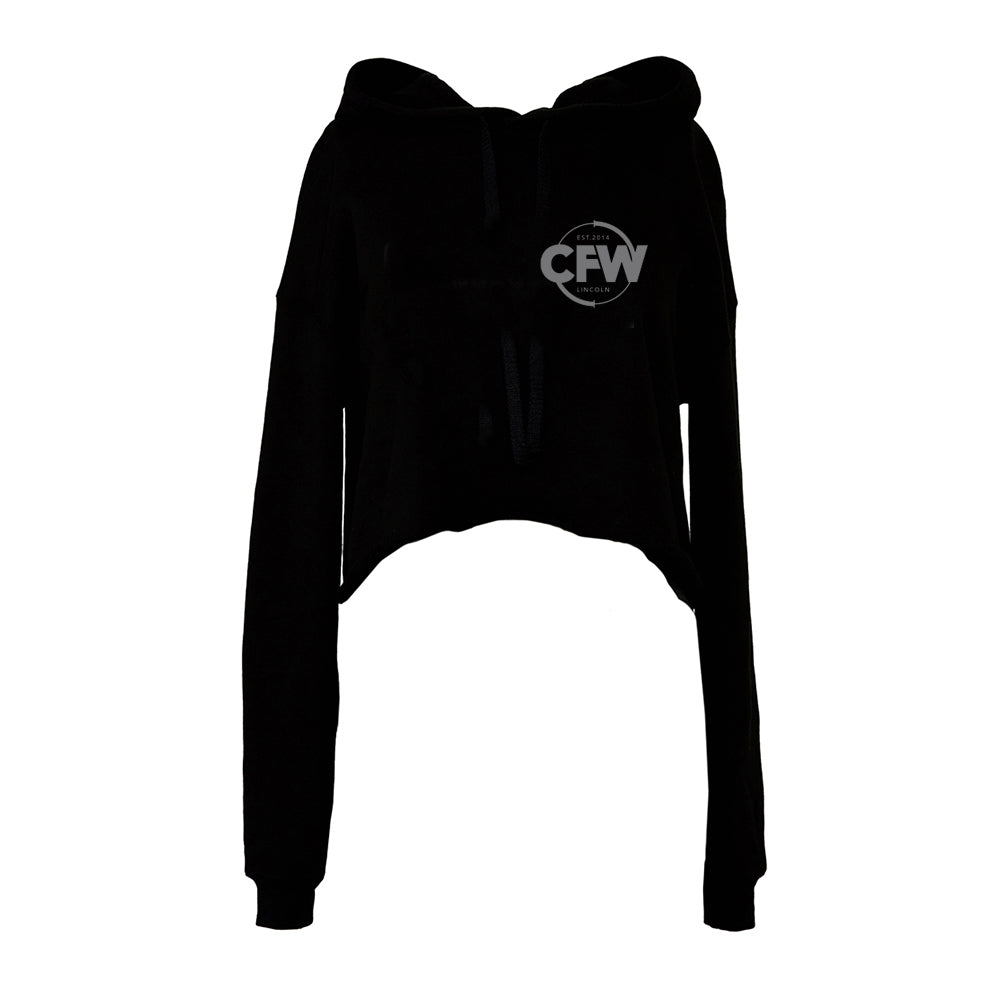 CrossFit Witham Lincoln - Cropped Ladies Hoodie - circle print