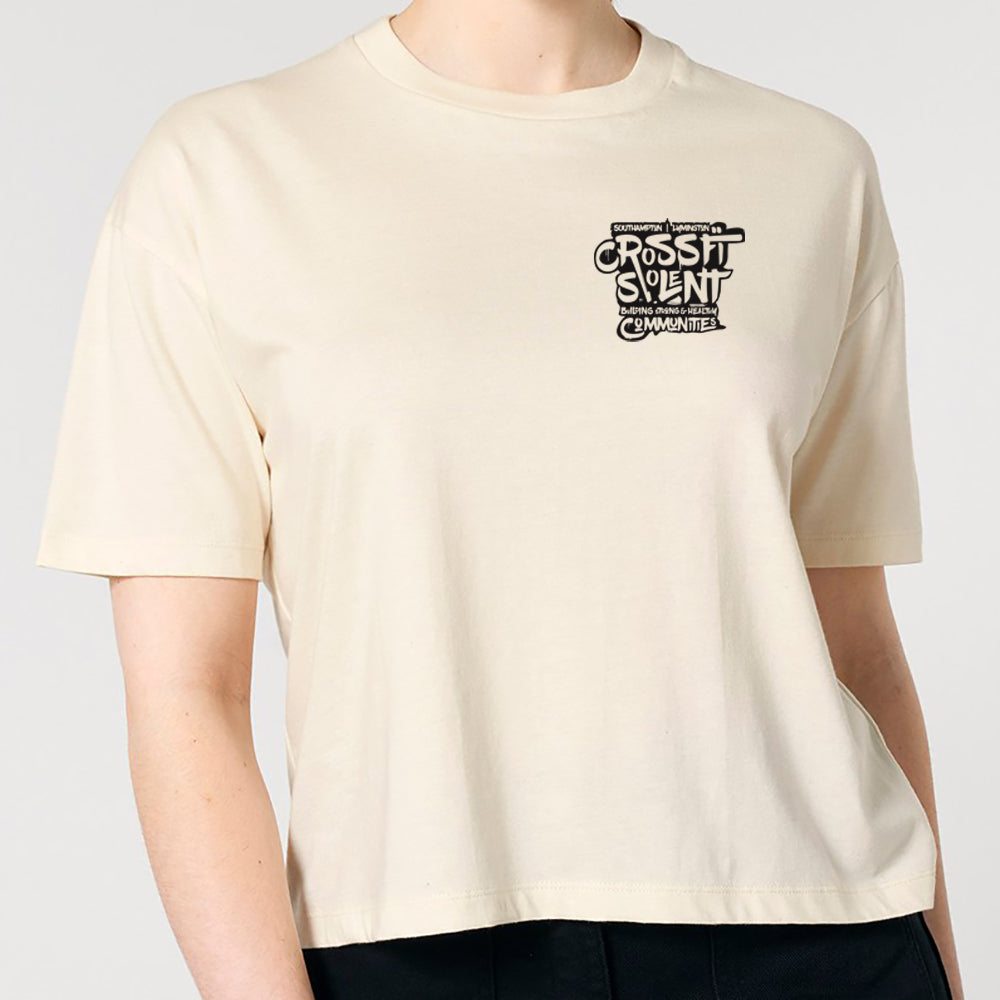 Ladies short Boxy  T shirt - Community Print