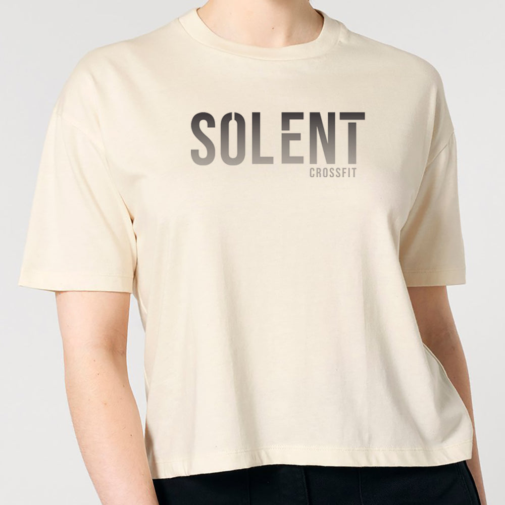 Ladies short Boxy T shirt - Standard Solent Print