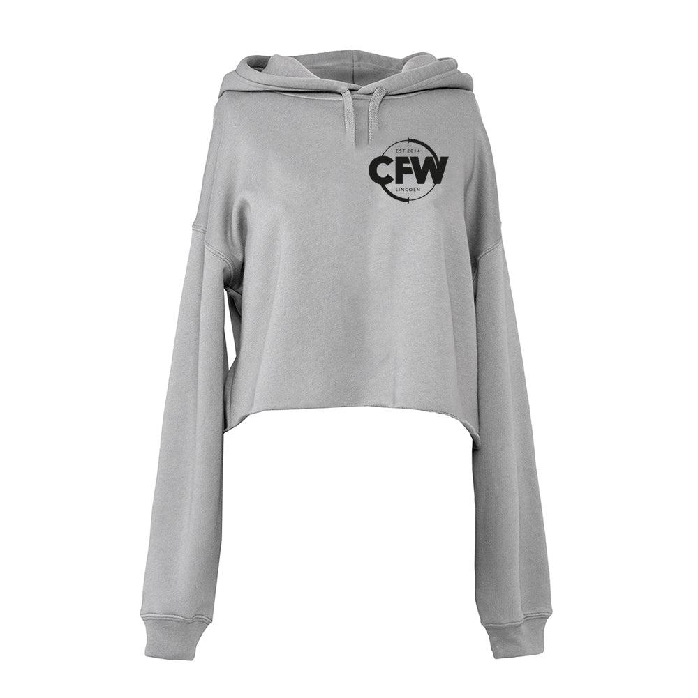 CrossFit Witham Lincoln - Cropped Ladies Hoodie - circle print