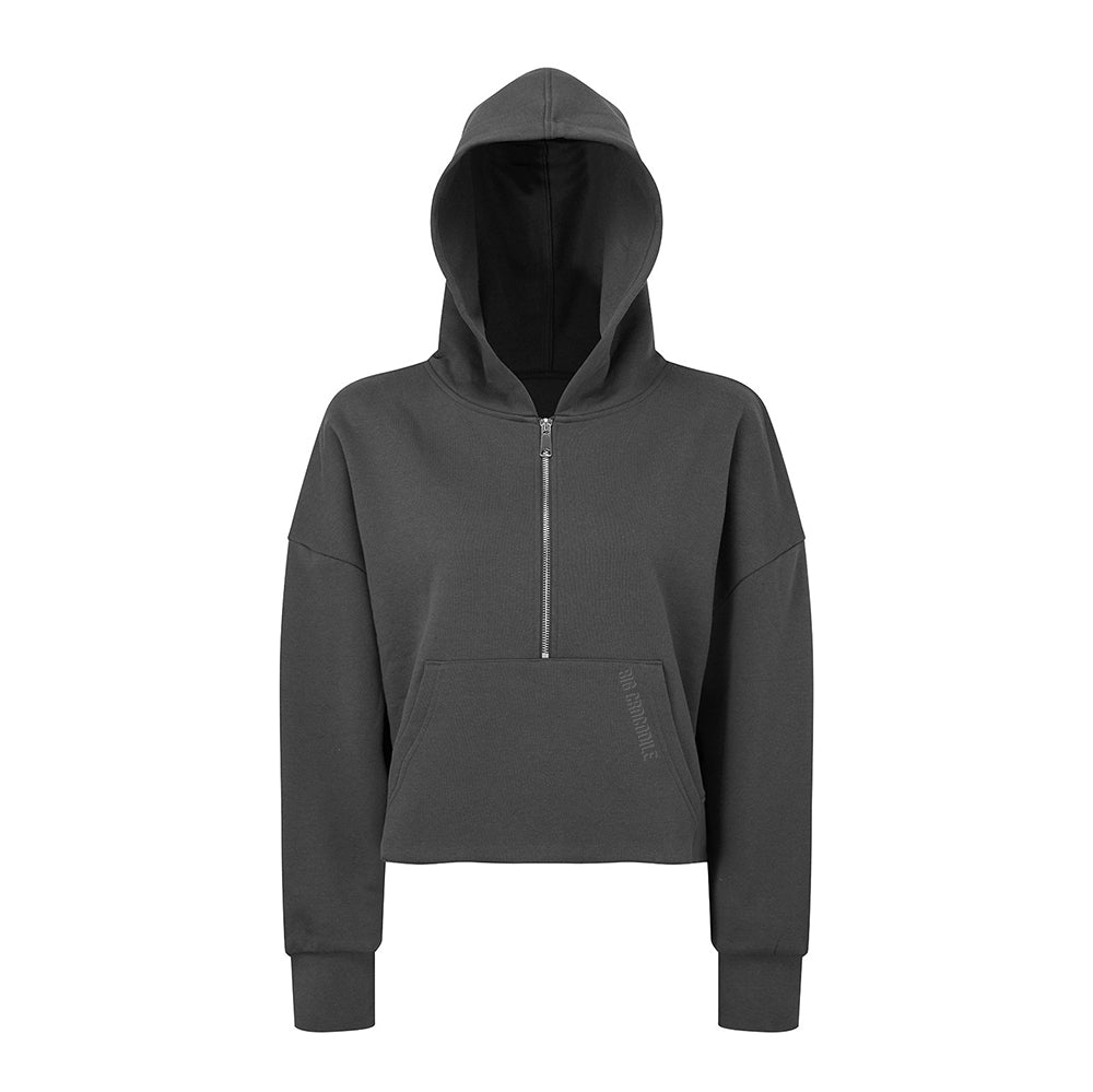 Ladies Half zip cropped hoodie