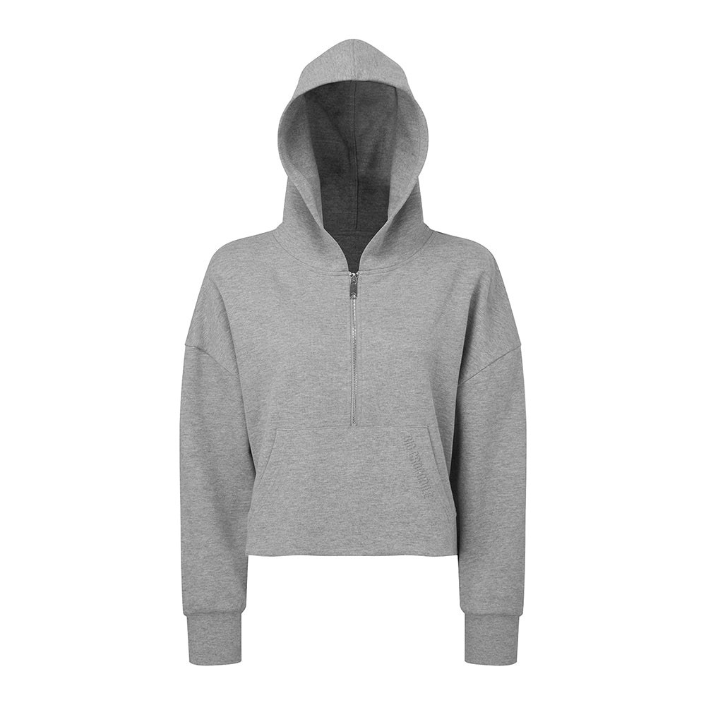 Ladies Half zip cropped hoodie