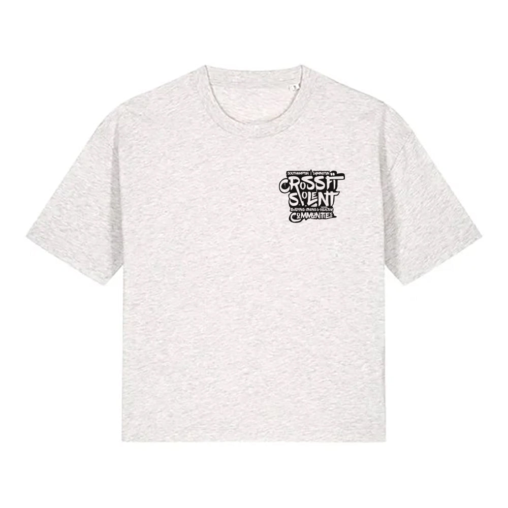 Ladies short Boxy  T shirt - Community Print