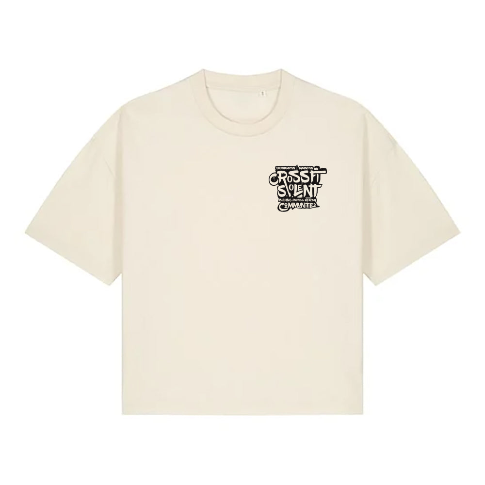 Ladies short Boxy  T shirt - Community Print