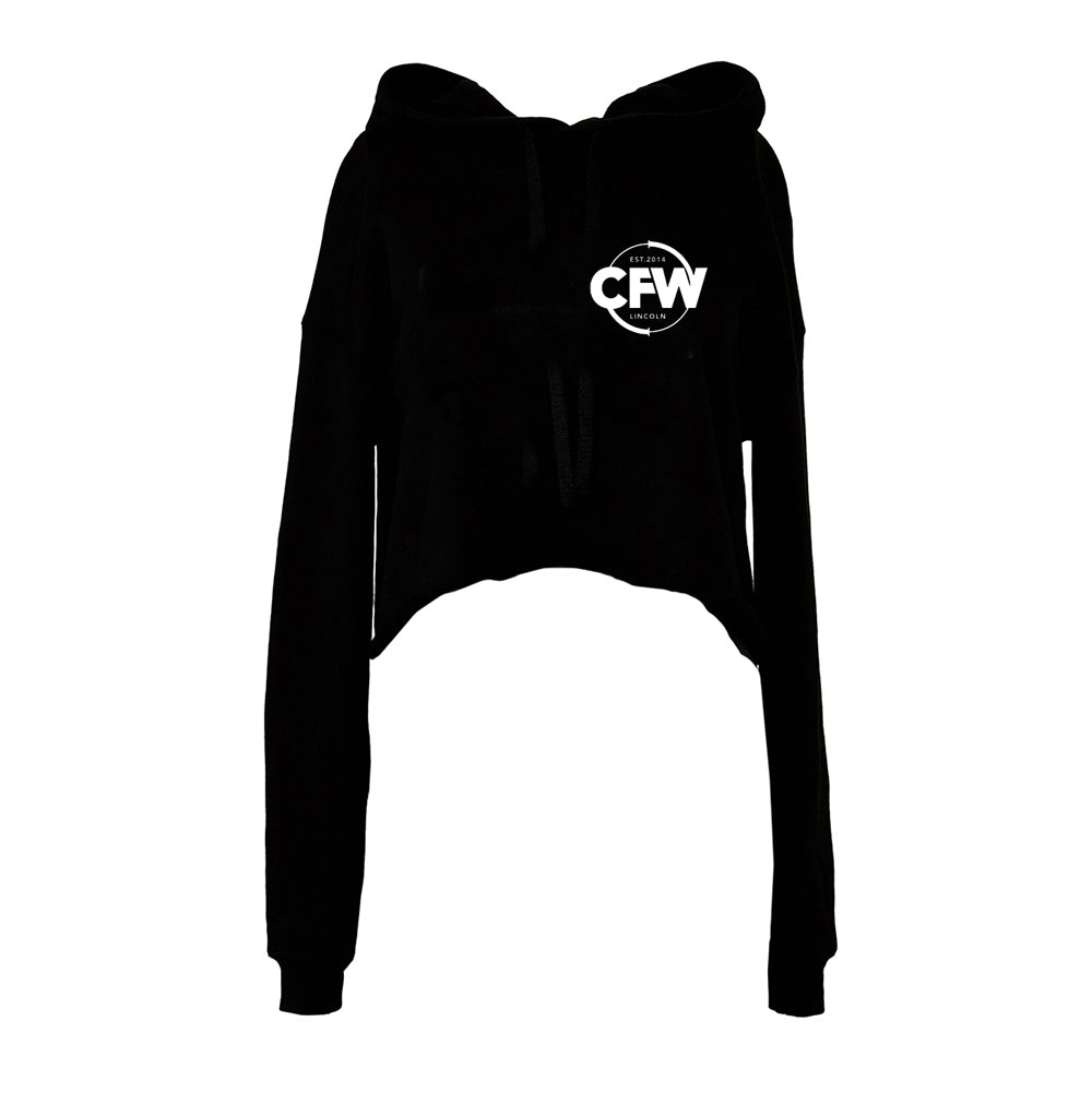 CrossFit Witham Lincoln - Cropped Ladies Hoodie - circle print