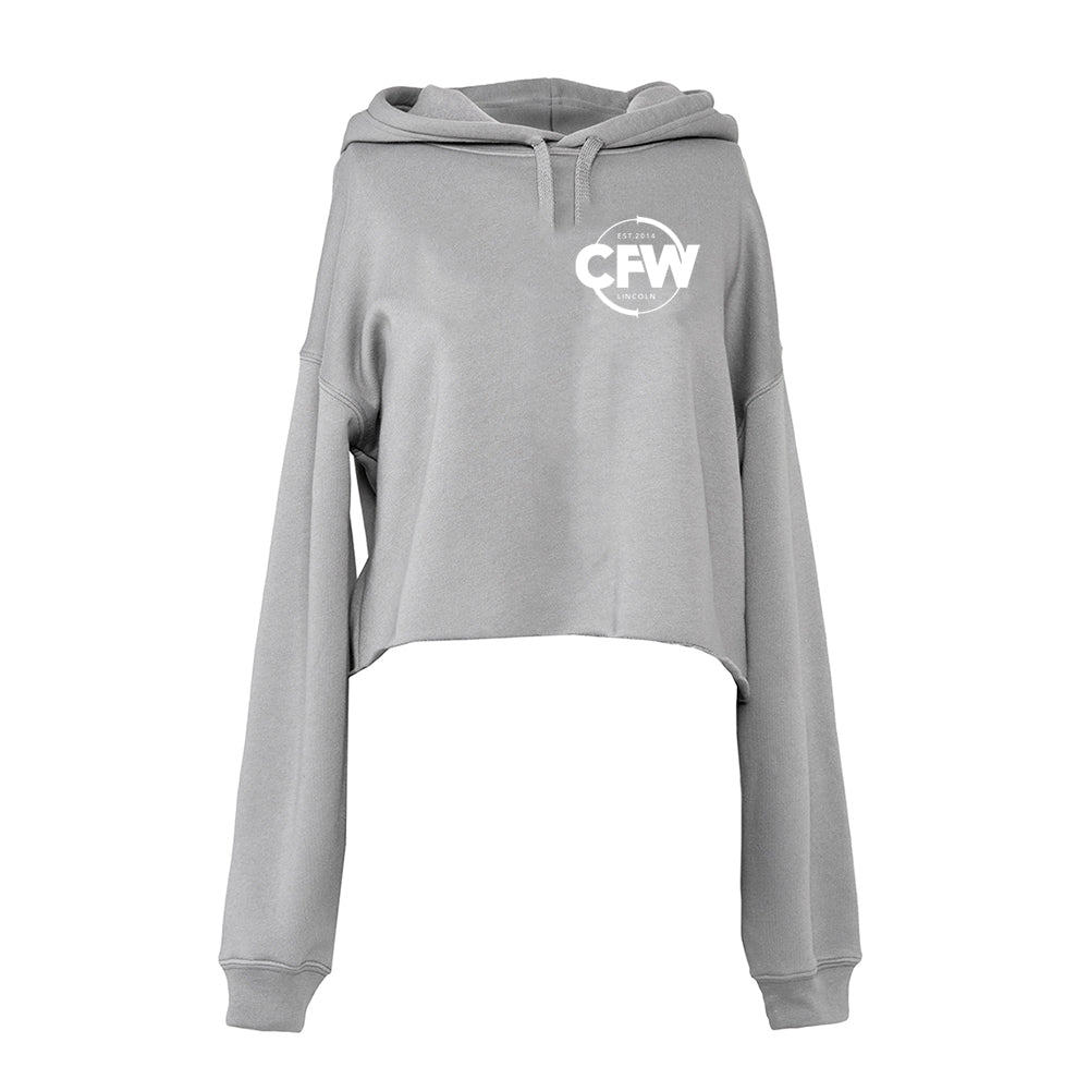 CrossFit Witham Lincoln - Cropped Ladies Hoodie - circle print