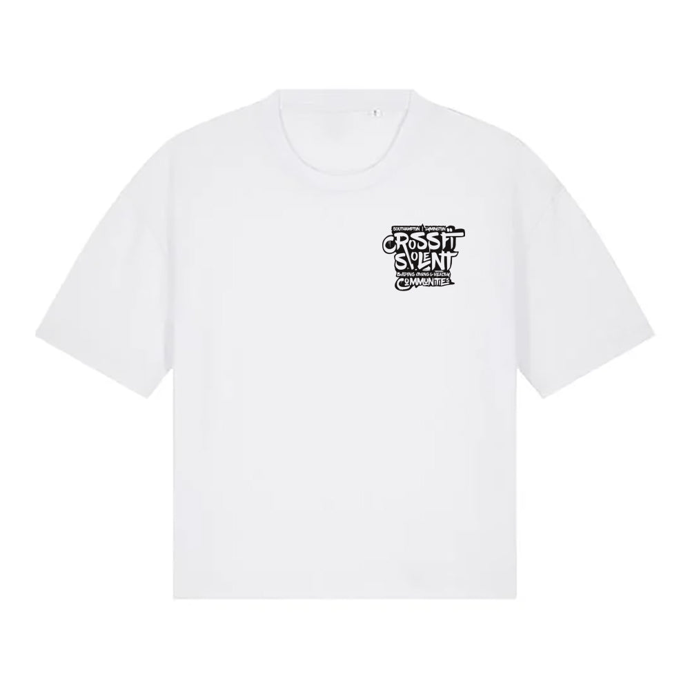 Ladies short Boxy  T shirt - Community Print