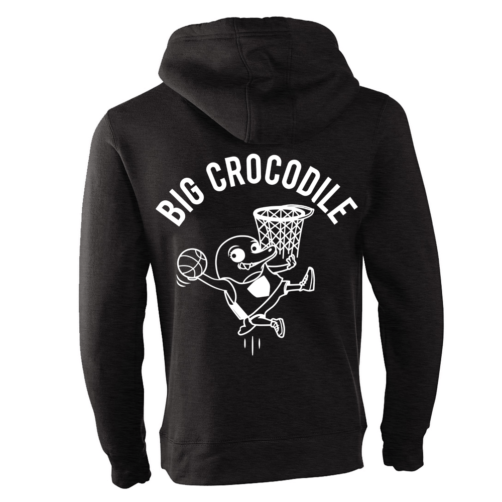 Basketball Fleece Lined Zip Up Hoodie - Big Crocodile
