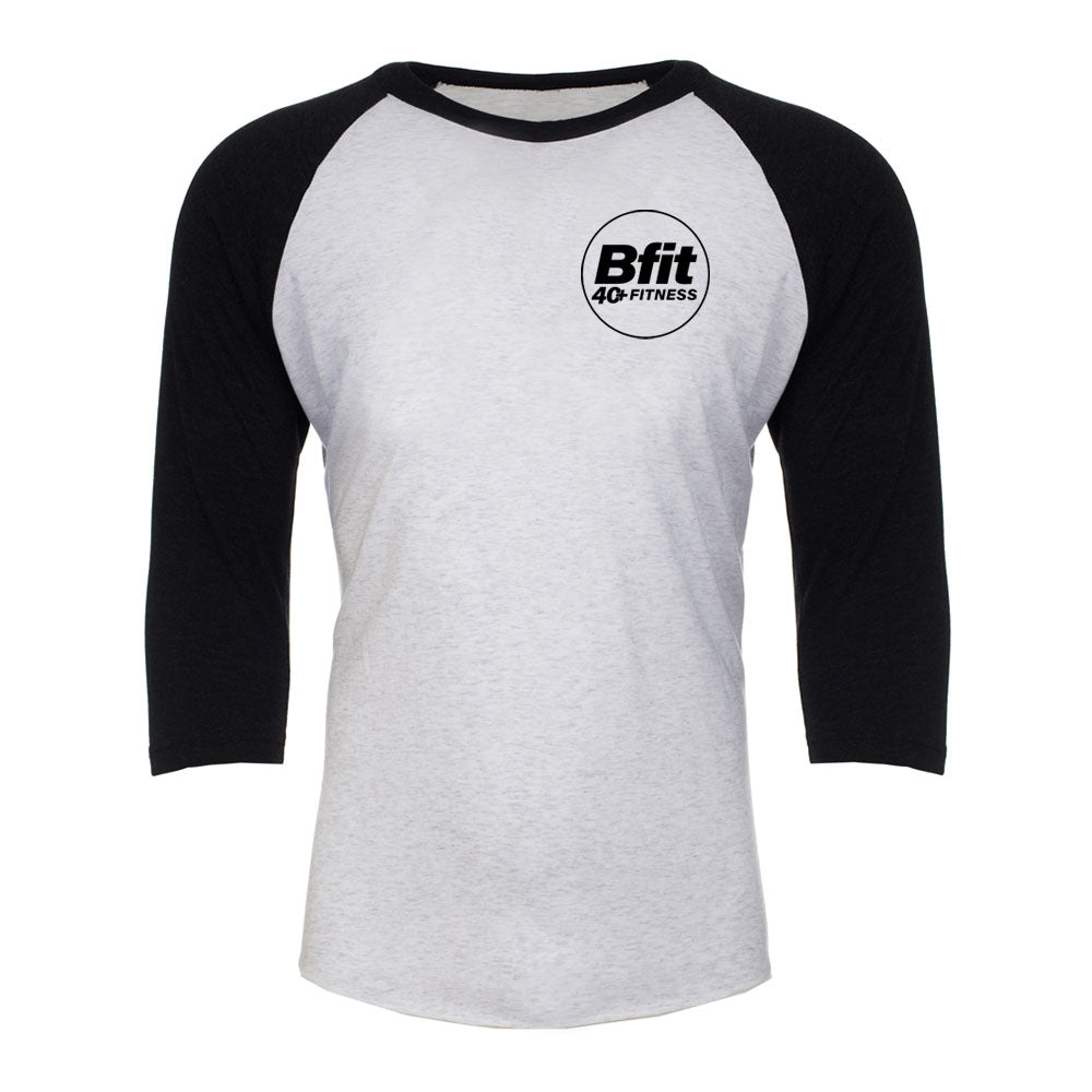 B Fit - Pink/White Marl Baseball Top - Small Logo