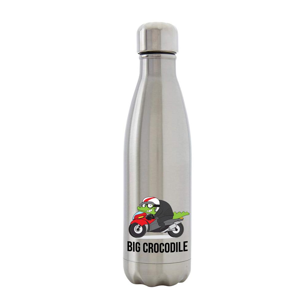 Bottle - Biker - Silver Metal Bottle