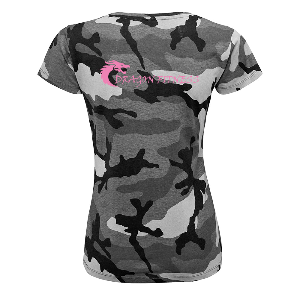 Dragon Fitness Camo T shirt Ladies cut