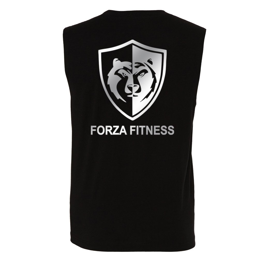 Mens Vest - Forza Fitness - Mens Muscle Vest - Silver Print