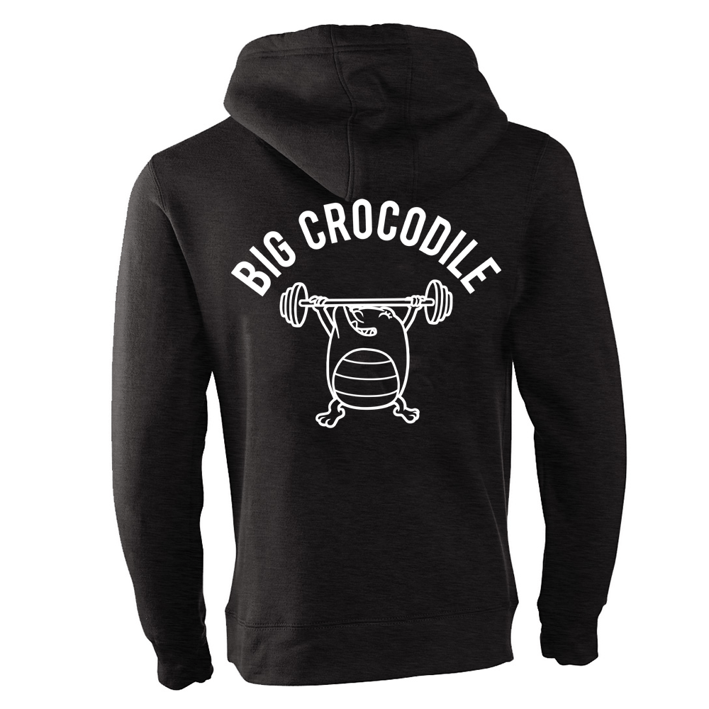 Weightlifter Fleece Lined Zip Up Hoodie - Big Crocodile